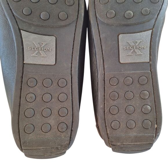 Section X Men's Darion Leather Bit Buckle Drivers size 9.5 Black Loafers Brazil - Picture 13 of 16